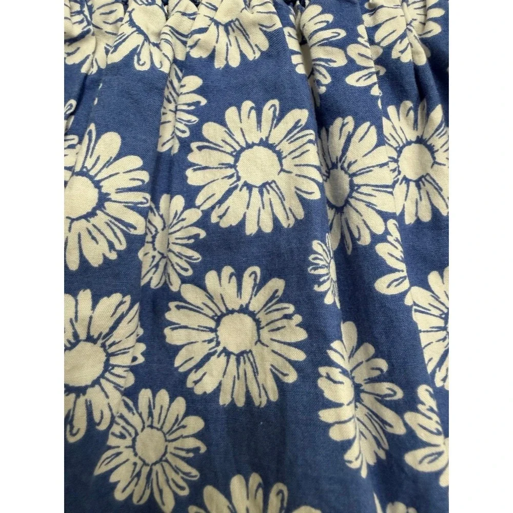 OshKosh B'gosh‎ Girls Blue Daisy Floral Dress Cotton Smocked Waist Size 6X